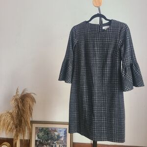 Chic Black and White Patterned Dress